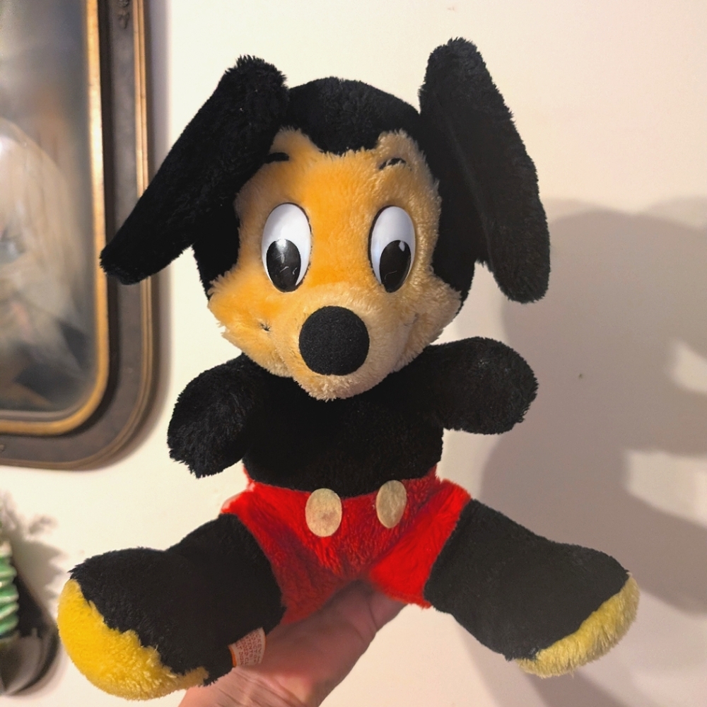 Vintage Walt Disney Productions Mickey Mouse Plush - Rare Collectible 1970s MCM